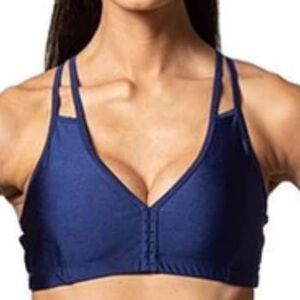 Sol & Mane Vinyasa Navy Strappy Back Sports Bra Top M